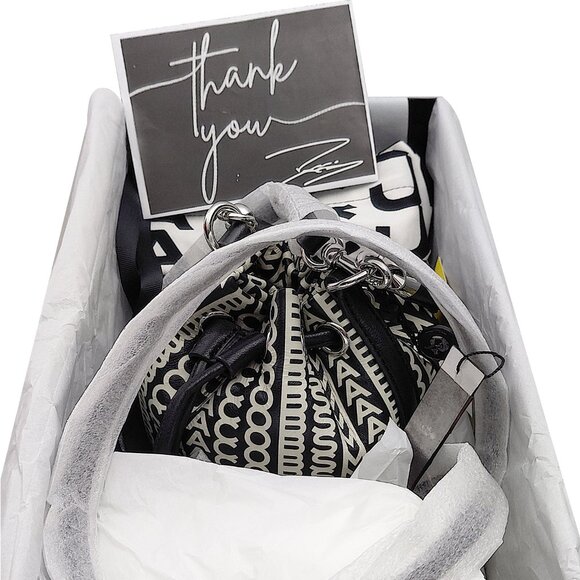 Marc Jacobs “The Monogram” Mini Bucket Bag Lamb Leather – Black White – H653L03F - Picture 10 of 10